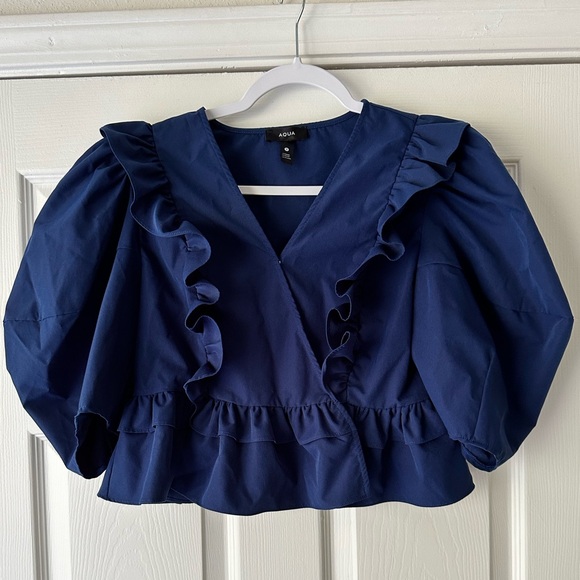 Aqua Tops - Women’s Aqua top size small navy blue